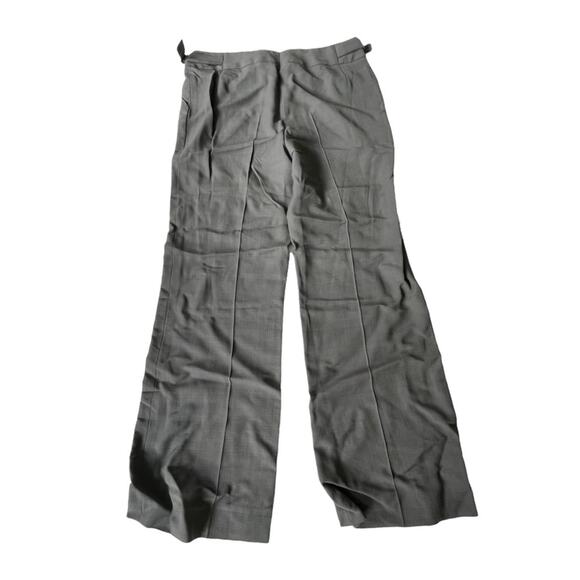 Escada Straight Wide Leg Pant Wool Blend High Rise Buckle Detail Gray US 10 EUC - Picture 7 of 13